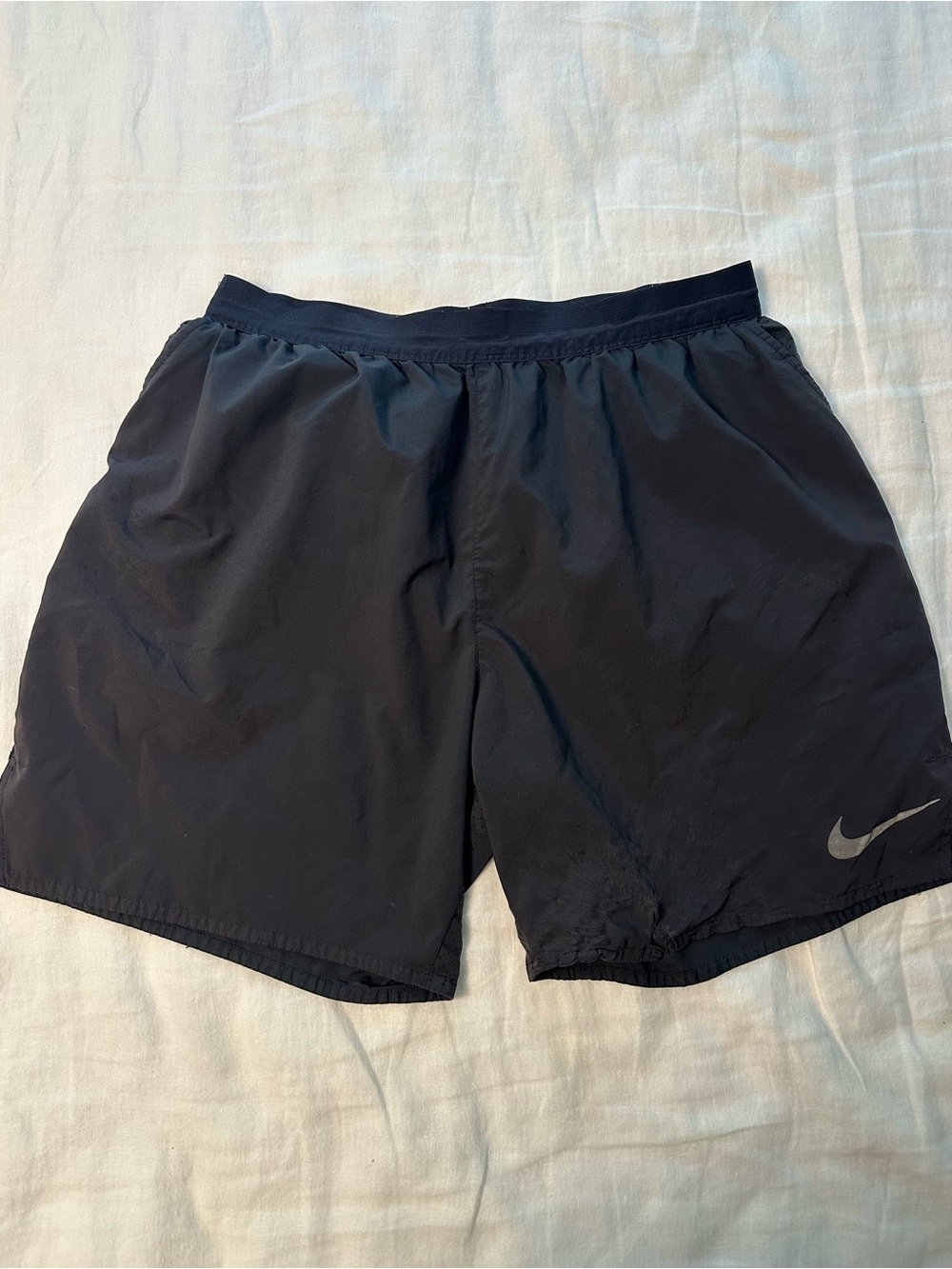 Nike Men's Black Athletic Running Shorts with Reflective Swoosh